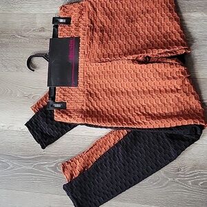 Shosho Waffle Leggings set Of Two Copper Black XL